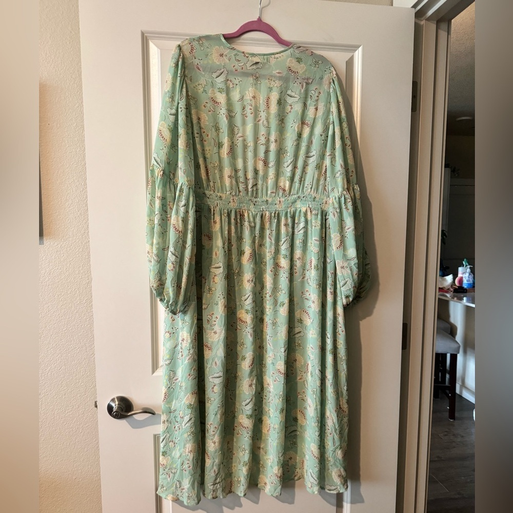 NEW Torrid Festi Chiffon Puff Sleeve Kimono Green 3X 22 24 Plus NWOT - Picture 5 of 6